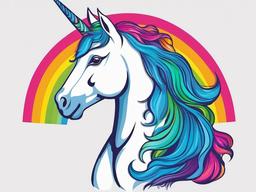 Unicorn clipart - unicorn with a rainbow mane  