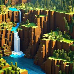 Minecraft Wallpaper - Step into the pixelated world of Minecraft within the breathtaking landscapes of Yellowstone National Park, merging blocky terrain with real-world beauty.  intricate patterns, splash art, wallpaper art