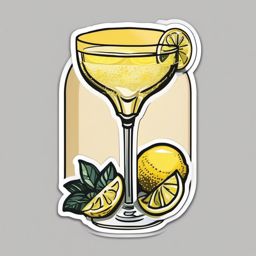 French 75 Elegance sticker- Champagne, gin, lemon juice, and simple syrup create a sparkling and sophisticated cocktail., , color sticker vector art