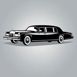 Limousine Clipart - A sleek limousine for special occasions.  color vector clipart, minimal style