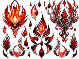 red flame tattoos  simple color tattoo,white background