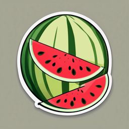 Watermelon Sticker - Juicy freshness, ,vector color sticker art,minimal