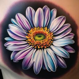 Color Daisy Tattoo-Infusion of vibrancy and life into your ink with a color daisy tattoo, expressing your unique style and personality.  simple vector color tattoo