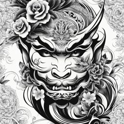 yakuza tattoo black and white design 