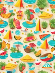 Summer Cute Wallpaper - Bright summer scenes with fun icons  ,mobile iphone background wallpaper