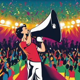 Megaphone clipart - megaphone at a concert  vector clipart