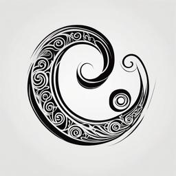 koru symbol tattoo  simple color tattoo,minimalist,white background