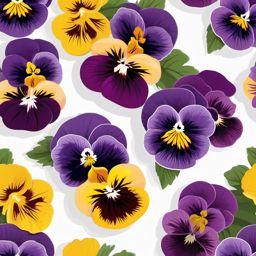 Pansy Sticker - Welcome the charm of pansies, with their velvety petals and vibrant colors, , sticker vector art, minimalist design