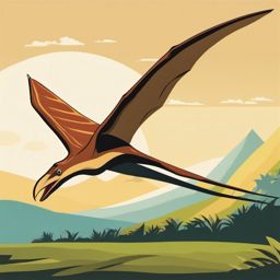 Pterodactyl clipart - Extinct flying reptile from the dinosaur era, ,color clipart vector style