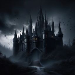 Black Wallpaper 4K - Gothic Castle in 4K Ultra-HD, Dark Fantasy Realm  intricate patterns, splash art, wallpaper art