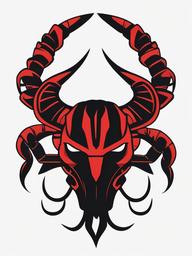 Scorpion Tattoo MK - Pay homage to Mortal Kombat with a scorpion tattoo inspired by the iconic MK character.  simple vector color tattoo,minimal,white background