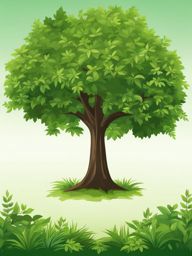 tree clipart - standing tall with lush green leaves. 