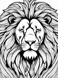 Lion Coloring Pages - Lion basking in the sun with a peaceful expression  simple coloring pages