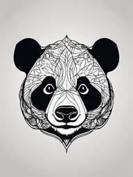 panda bear tattoo  simple vector color tattoo