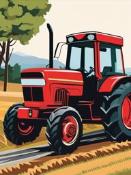 Tractor Tire Sticker - Countryside charm, ,vector color sticker art,minimal