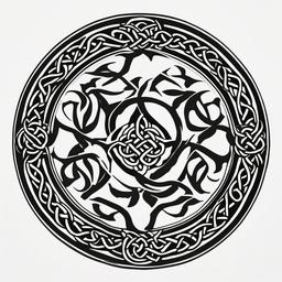 celtic bands tattoo  simple color tattoo,minimal,white background