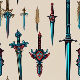 3d sword tattoo  simple vector color tattoo