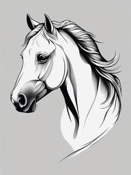 white horse tattoo  simple tattoo,minimalist,white background