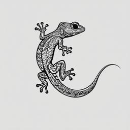 Cool Gecko Tattoos - Collection of stylish and cool gecko tattoo designs.  simple color tattoo design,white background