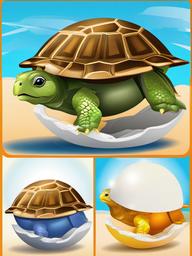 Turtle clipart - turtle hatching from an egg  