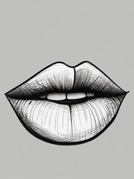 drawing of smiling lips  minimal rough sketch scribbles,doodles,black and white