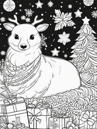 Christmas Squishmallows Coloring Pages  outling,coloring pages,black and whit