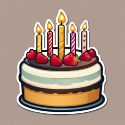 Birthday Cake Emoji Sticker - Celebratory wishes, , sticker vector art, minimalist design