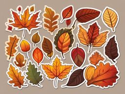 Autumn Leaves sticker- Fall Foliage Spectacle, , color sticker vector art