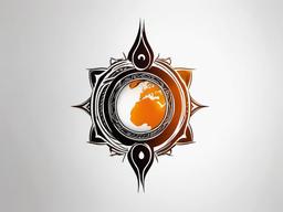 earth and fire sign tattoo  simple color tattoo,white background