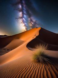 sossusvlei, namibia - craft a scene of the hauntingly beautiful sand dunes of sossusvlei, with the milky way as a backdrop. 