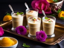 kulfi falooda, a dessert beverage with kulfi ice cream and vermicelli noodles. 