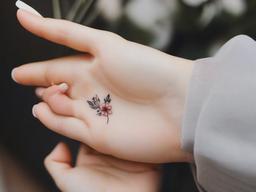 Tiny Flower Tattoos - Small-sized tattoos with various tiny flower designs.  simple color tattoo,minimalist,white background