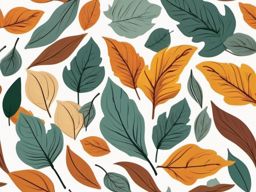 Windblown leaves sticker- Autumnal and swirling, , sticker vector art, minimalist design