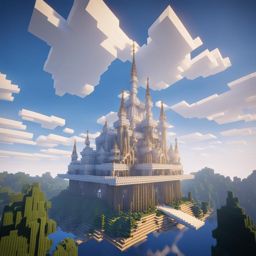 crystal palace floating in the sky - minecraft house design ideas minecraft block style