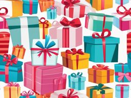 Birthday Presents clipart - Wrapped birthday presents with bows, ,vector color clipart,minimal