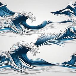 3d wave tattoo  simple vector tattoo design