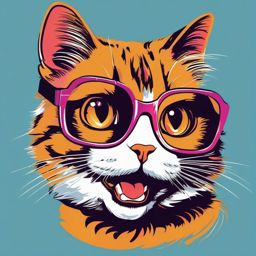 Funny Cat - This furry comedian's delightful humor brightens up any room and adds joy to your day. , vector art, splash art, t shirt design