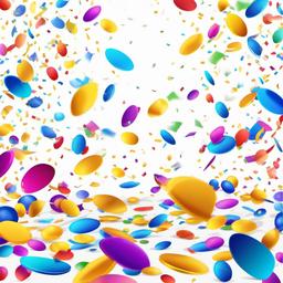 Confetti covering the dance floor clipart.  vector style illustration, white background