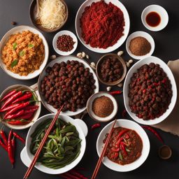 spicy sichuan cuisine - a fiery feast featuring numbing sichuan peppercorns and bold chili flavors. 