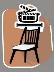 Film director's chair sticker- Behind the scenes, , sticker vector art, minimalist design