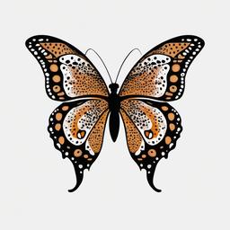 cheetah print butterfly tattoo  simple color tattoo, minimal, white background