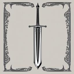 anduril sword tattoo  simple vector color tattoo