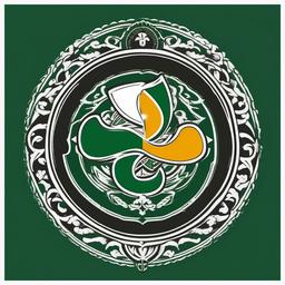 fighting irish logo tattoo  simple color tattoo,minimal,white background