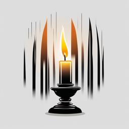 Candle clipart - Candle burning on a rainy day.  vector style illustration, white background