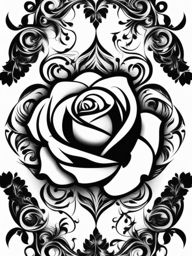 rose tattoos for men black and white design 