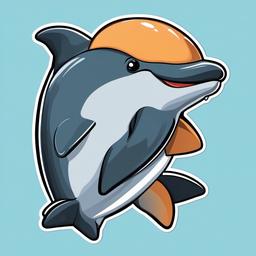 Porpoise cartoon - small, friendly sea mammal  cartoon sticker style