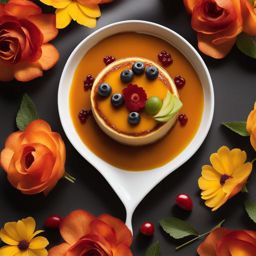 mexican flan, caramel custard, relished at a traditional day of the dead celebration. 