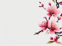 japanese traditional cherry blossom tattoo  simple color tattoo,white background,minimal