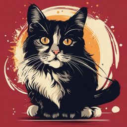 Funny Cat - You can't help but chuckle at the unpredictable, entertaining behaviors of this witty feline. , vector art, splash art, t shirt design