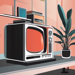 TV screen sticker- Entertainment center, , sticker vector art, minimalist design